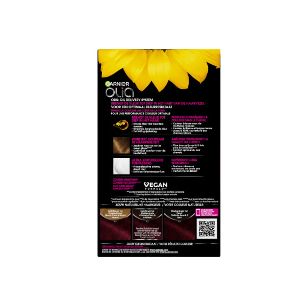 Garnier Olia Haarverf 4.62 - Donker Granaat Rood 2 Garnier Olia Haarverf 4.62 - Donker Granaat Rood - Image 2