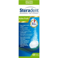 4x Steradent Active Fresh Kunstgebit Reiniger