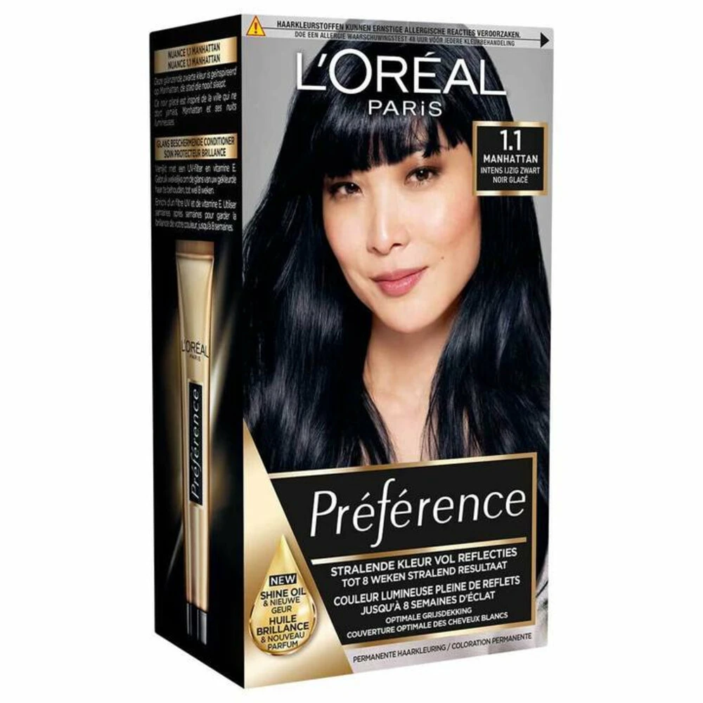 L'Oreal Lu0027Oréal Preference Haarkleuring 1.1 Manhattan - Intens IJzig Zwart 2 L'Oreal Lu0027Oréal Preference Haarkleuring 1.1 Manhattan - Intens IJzig Zwart - Image 2